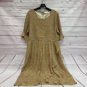NWT Orange Creek Beige Floral Midi Dress Women’s Size 2X Plus
